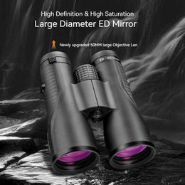 Telescope Binoculars ED 12x50 Binoculars IPX7 Waterproof Super-Multi Coating Binocular Phase Coated Bak4 Prism Optics High Power Tescope HKD230627