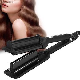 Professional Wave Hair Curling Iron Ceramic Triple Barrel Hair Waver Styling Tools LCD Display Styler Fast Curl Rolls L230520