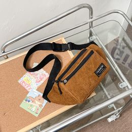 Womens Chest Bag 2021 New Fashion Ins Texture Crossbody Small Bag Japanese and Korean Sports Waist Bag Student Corduroy Shoulder Bag