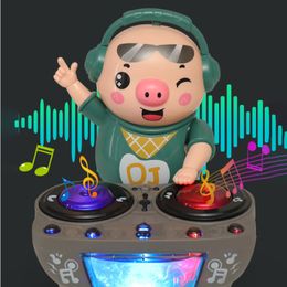 Funny Toys DJ Electric Disc Making Swinging Toy for Pigs To Dance Little Pig Boy Internet Celebrity Light Children's Interactive 230626