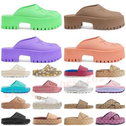 Designer Sandalo Donna Uomo Gomma Pelle Sandalo scorrevole claquette Scarpe eleganti ciabatte pantoufle Zeppe Sandalo Pantofole da spiaggia Piattaforma estiva di lusso Taglia 35-45