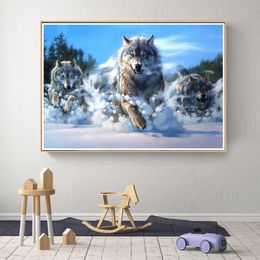 Stitch 5d Diamond Painting Wolf Animal Rhinestone Picture Diy Full Diamond Embroidery Mosaic Handmade Art Painting Home Decoration Gift