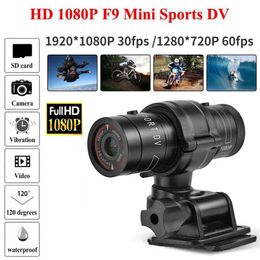 Other Camera Products F9 Bicycle Sports Mountain Bike Motorcycle Helmet Action Mini DV Camcorder Full 1080p HD Car Video Recorder 230626