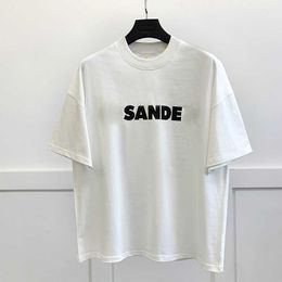 High Quality Designer fashion classic jil sander shirt casual mens women Letter printing couples t simple style loose short sleeve high grade