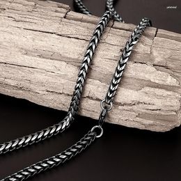 Chains Male Vintage Gothic Necklace Smooth Keel Stainless Steel Long Chain Trend Punk Men's Boyfriend Nape Jewellery Sweater Gifts