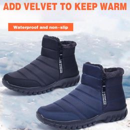 Boots Men Winter Snow Boots Male Fur Ankle Boots Men Shoes Warm Plush Men Outdoor Work Shoes Unisex Waterproof Winter Boots Plus Size