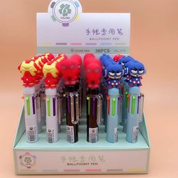Pens 36 pcs/lot Kawaii Hero Series 6 Colours Ballpoint Pen Cute Roller Ball pens School Office Writing Supplies Stationery Gift