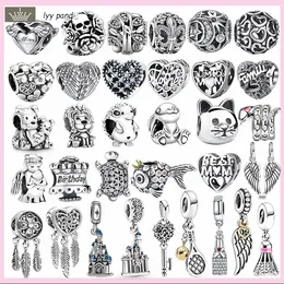 For pandora charms Jewellery 925 charm beads accessories Feather Root Wings Bead Turtle Fish Lion charm set