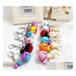 Keychains Lanyards Creative Alloy Candy Colour Bell Diy Mobile Phone Case Accessories Mti Couple Bag Pendant Drop Delivery Fashion Dhxks