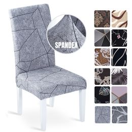 Chair Covers 146pcs Spandex Elastic Printing Dining Chair Cover Modern Removable Anti-dirty Kitchen Seat Case Stretch Slipcover for Banquet 230627