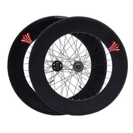 Bike Wheels Fixed Gear Wheel 90mm Rim Aluminium Alloy Flip-flop Wheelset MTB Road Bike Wheels Fixie Bicycle Cycling Parts With Tyres 230628