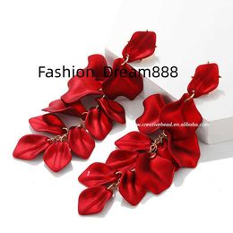 2022 Hot Sale Popular Fashion Party Jewelry Metal Ear Ring Petal Women Trendy Earrings Valentines Gifts