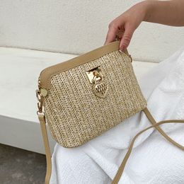 Evening Bags Summer Straw Crossbody For Women 2023 Handmade Woven Shell Handbags Soft PU Leather Shoulder Female Bohemia Beach Bag 230628