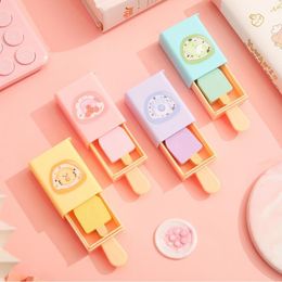 Eraser 24 pcs/lot Creative Magic Ice Cream Eraser Cute Writing Drawing Pencil Erasers Stationery For Kids Gifts School Suppies