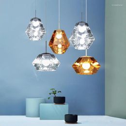 Pendant Lamps Nordic Diamond Crystal Chandelier Restaurant Bar Cafe Designer Bedroom Light Glass Hanging Lights
