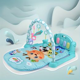 Action Toy Figures Baby born baby music light pedal piano fitness stand sleeping mat game blanket toy set 230627