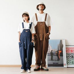 Men's Jeans Safari Style Multipocket Overalls Baggy Bib Trousers Work Cargo Pants Street Casual Overall Men 230628