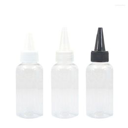 Storage Bottles Plastic Bottle Colourful Liquid Dispenser Empty 50Pcs Cosmetic Container 80ml With Childproof Cap And Long Tip Clear