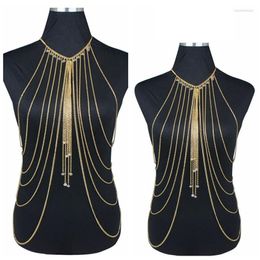 Chains European And American Foreign Trade Jewellery Exaggerated Multi-layer Crystal Body Chain Necklace