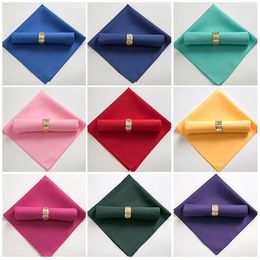 Table Napkin 10Pc Square Napkins 48x48cm Polyester Solid Restaurant Dinner Wedding Banquet Party Home Decoration El Supplies