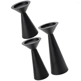 Candle Holders 3 Pcs Wedding Candlestick Vintage Decorate Desktop Iron Stand Single-head Taper
