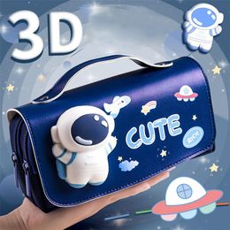Bags Kawaii Pencil Cases For Girls Pouch Bag Etui Material Escolar Trousse Scolaire Astronaut Stress Reliever Pencilcase Stationery