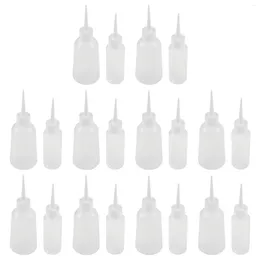 Dinnerware Sets 20 Pcs Pointed Bottle Refillable Latex Bottles Squeeze Pigment Tip-head Glue Plastic Clear Containers Emulsion