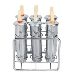 Ice Cream Tools 3 6 10PCS Stainless Steel Popsicle Moulds Holder Sticks Moulds Round Flat Lolly Maker 230627