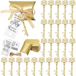 Party Favour Wedding Gifts Key Bottle Opener Candy Boxes Vintage Rose Gold Key Opener for Wedding Party Decoration Gifts Favours 230627