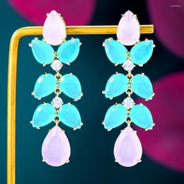 Dangle Earrings GODKI OFFICE Lady Daily For Women Wedding Cubic Zircon Waterdrop Dubai Bridal Costume Jewellery Summer Party