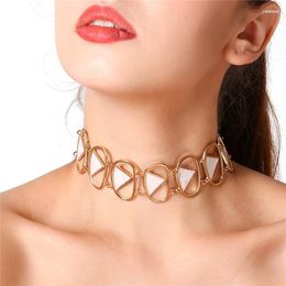 Choker 2023 Summer Fashion Gold/Silver Metal Punk Collar Necklace For Women Jewellery White Enamel Statement Necklae