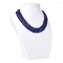 Chains Wholesale Genuine Natural Lapis Lazuli Gemstone 8mm Suitable For Diy Necklace Jewelry Acessories Women Gift 18-20inch H05