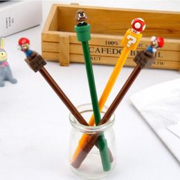 Pens 36 pcs/lot Creative Super Mushroom Gel Pen Cute 0.5mm Black Ink Pen Gift Stationery Office School Supplies wholesale