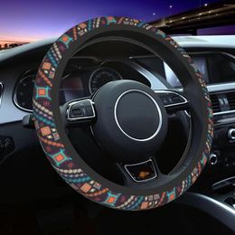 Steering Wheel Covers Boho Cover 15 Inches Non-Slip Neoprene Bohemian Ethnic Style Purple Stripe Cute Accessories