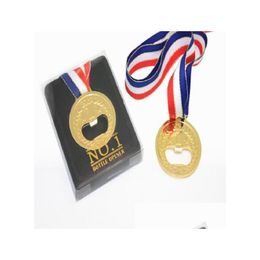 Party Favour Golden Medal Beer Opener With Neck Ribbon - No.1 For Weddings Birthdays And Sports Events Drop Delivery Home Garden Fest Dhhmk