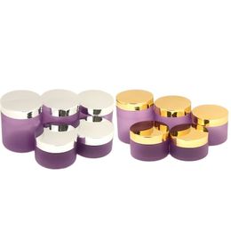 Plastic Bottle Empty PET Cosmetic Jars Shiny Gold Silver Lid Skincare Cream Pots Makeup Containers Matte Purple Wide Mouth Bottles 250ml 200ml 150ml 120ml 100ml