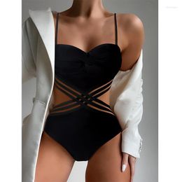 Women's Swimwear Summer One Piece Swimsuit Women Sexy Solid Color Hollow Waist Beach Bathing Suit Brazilian Swimming Suits Female