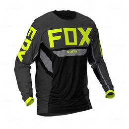 Men's T-Shirts Sufix Fox Summer MTB Road Motocross Shirt Men Breathable Mountain Bike Mtb Long Sleeve Racing Quick-drying Cycling Jersey