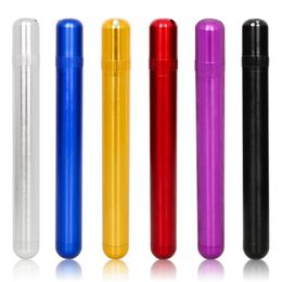 Latest Smoking Colourful Aluminium Alloy Dry Herb Tobacco Preroll Rolling Cigarette Cigar Holder Stash Case Portable Innovative Cone Horn Seal Storage Tube DHL