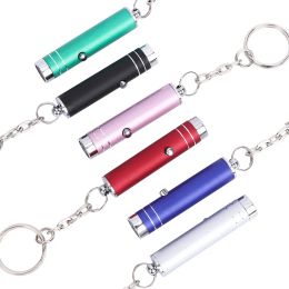 Multifunction Portable Mini LED Flashlight Keychain Aluminium UV Light Currency Detector Lamp Key Chains Torch with Battery
