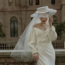 2022 New high-end white French bridal hat exquisite fashion studio photo shoot wedding wedding accessories