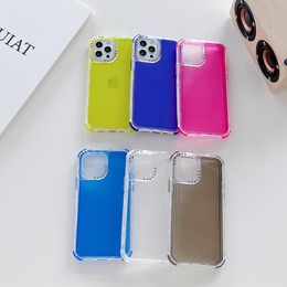 3 in 1 Hybrid Defender Protective Phone Cases for iPhone 14 Plus 13 Pro Max 12 11 Newest Transparent Shockproof Cover with Airbags