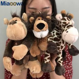 Stuffed Plush Animals 5pcslot Cute Jungle Animal Plush Toys Stuffed Lion Elephant Giraffe Monkey Doll Toys for Kids Baby Children Birthday Gift 25cm J230628