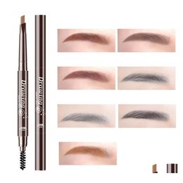 Makeup Brushes New Health Eyebrow Pencil Cosmetics Tint Natural Long Lasting Paint Tattoo Waterproof Black Brown Eye Brow Set Beauty Dhmav