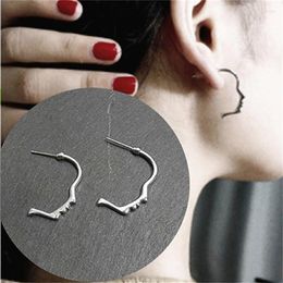 Stud Earrings Korean Abstract Face Silhouette Art Cute Metal Girls Fashion Statement For Women Jewellery Wholesale