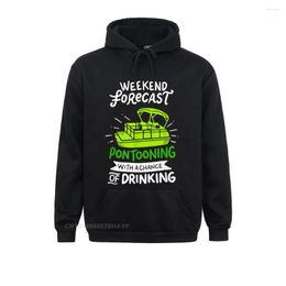 Men's Hoodies Weekend Forecast Pontooning Pontoon Boat Funny Hoodie Company Women Sweatshirts Long Sleeve Clothes