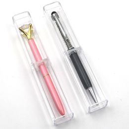 Bags 100Pcs Transparent Plastic Pen Box Gift Box Metal Pen Box Transparent Plastic Pencil Case