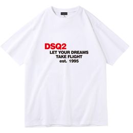 DSQ2 New T-shirt Designer T-shirt Boys' and Girls' Sweatshirt Letter Print Breathable Casual Angel T-shirt 100% Cotton S-4 XL