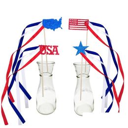 Banner Flags Usa Satin Ribbon Wands Patriotic Party Decorations With American Flag Streamer Sticks And Wood Handles Drop Delivery Ho Dhzel
