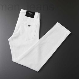 Men's Jeans designer Xintang New Product Embroidered White European Spring/Summer Slim Fit Feet Elastic Casual Pants Trend JF88